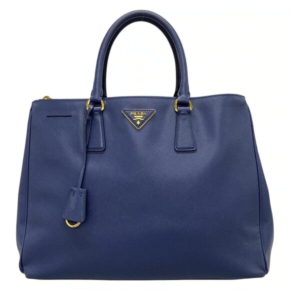 Auth PRADA Galleria Large Bag (Women's) Blue Saffiano Lux (Leather) Tote Bag - Picture 1 of 15